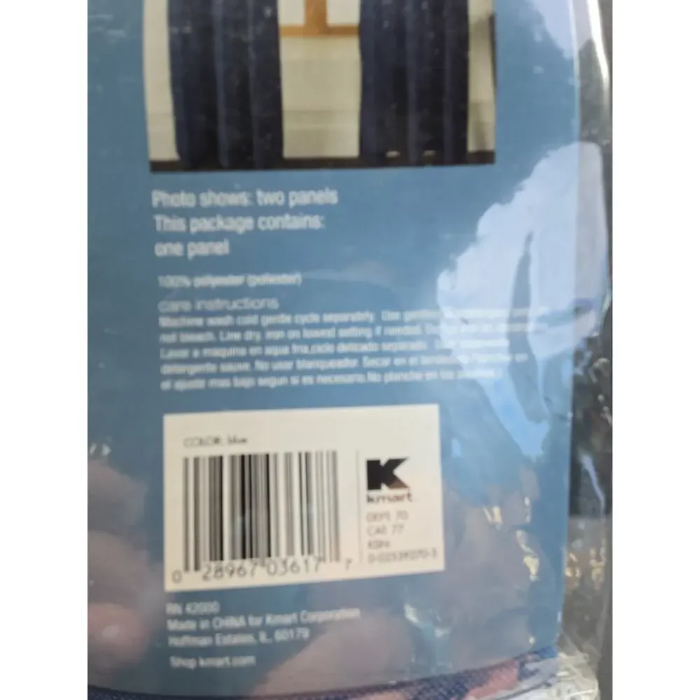 Essential Home Grommet Panel Collection Faux Linen Blue 40” X 63” Only 1 Panel